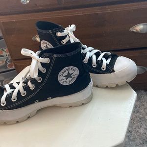 black lugged converse